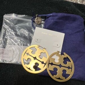 NWT Tory Burch Gold Tone Miller Hoops